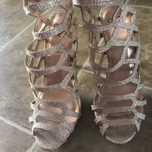 Gold Glitter Sandal Heel
